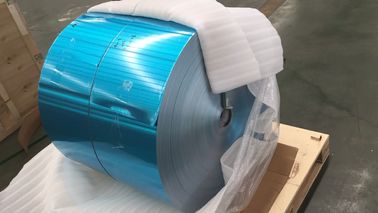 8011 H24 0.14mm*200mm Mavi Renkli Hidrofilik Finstock Kaplı Alüminyum / Alüminyum Folyo